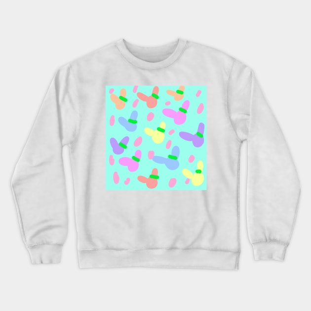 Green bunnies background art Crewneck Sweatshirt by Artistic_st